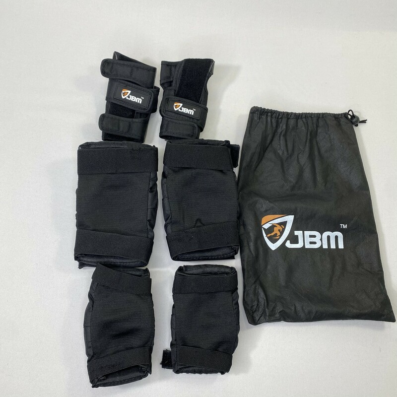 JBM Roller Skate Protecti, Black, Size: Athletics knee pads, elbow pads, and wrist pads