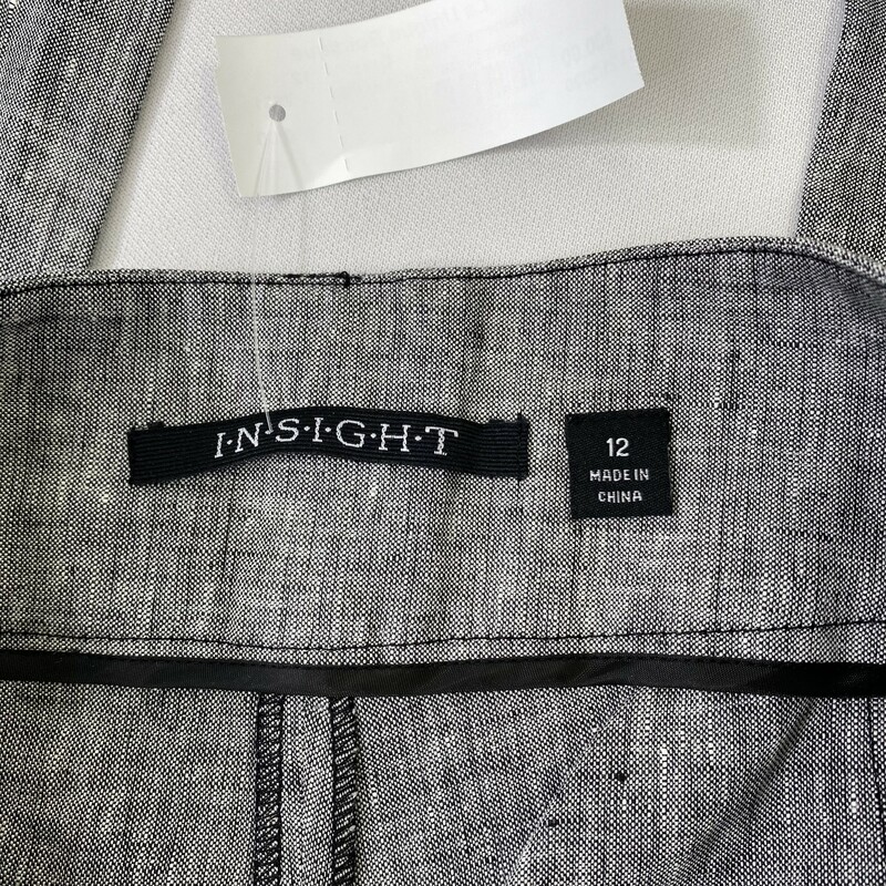 Insight Light Wideleg Pan, Grey, Size: 12 new with tag 100% linen
