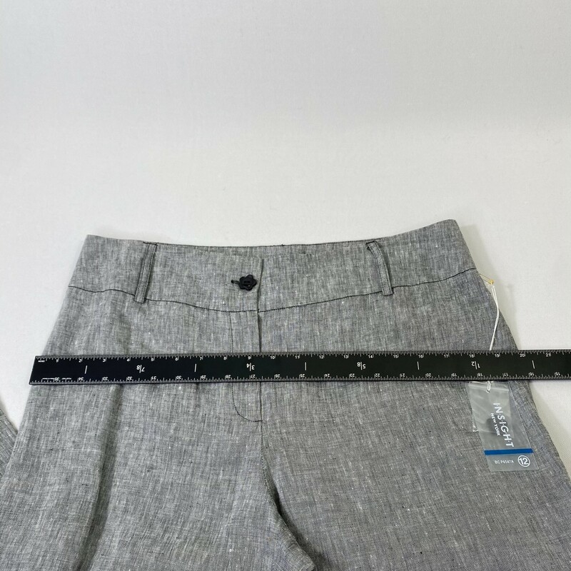 Insight Light Wideleg Pan, Grey, Size: 12 new with tag 100% linen