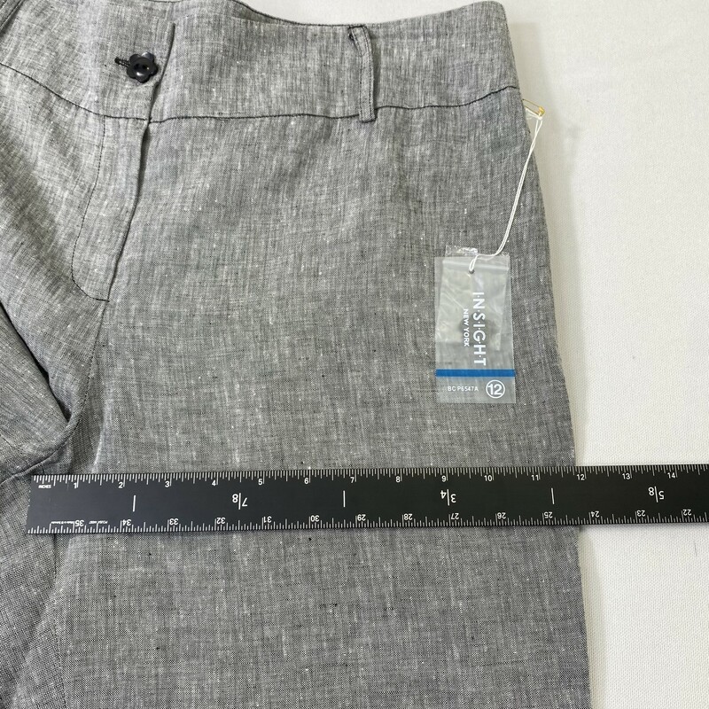 Insight Light Wideleg Pan, Grey, Size: 12 new with tag 100% linen