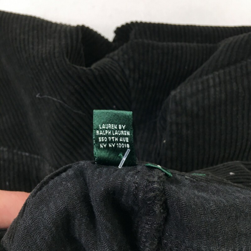 Ralph Lauren Corduroy Pan, Black, Size: 2 98% cotton 2% elastane