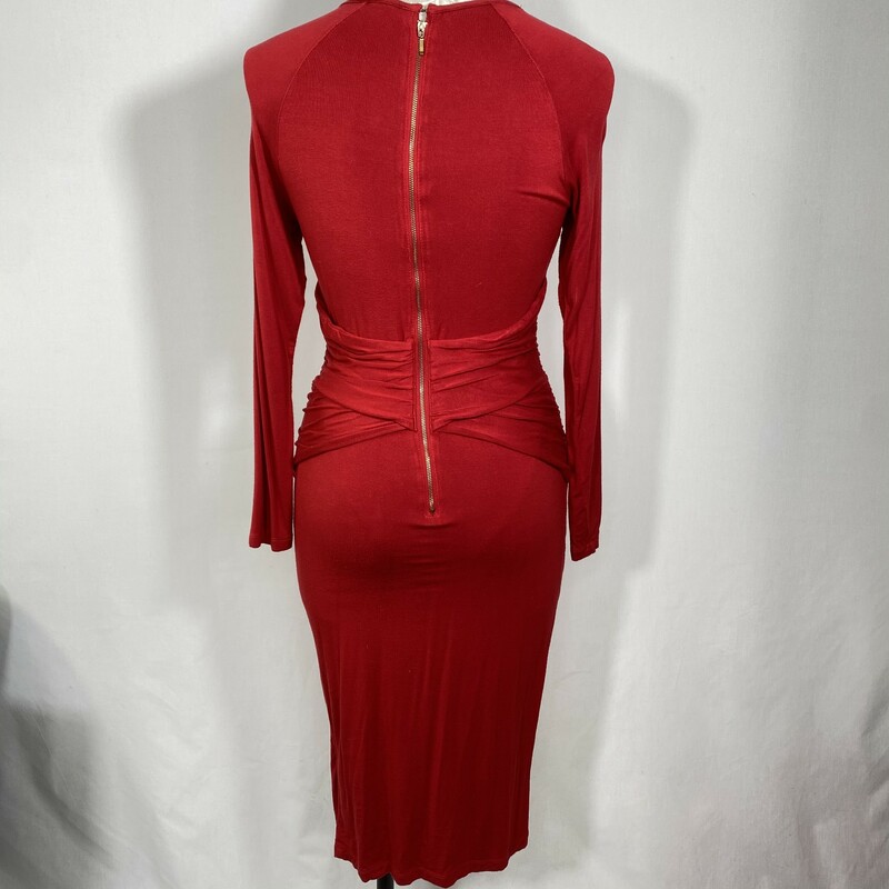 131-006 Venus, Red, Size: Small long sleeve red dress with slit in the chest and extra fabric around the waist no tag