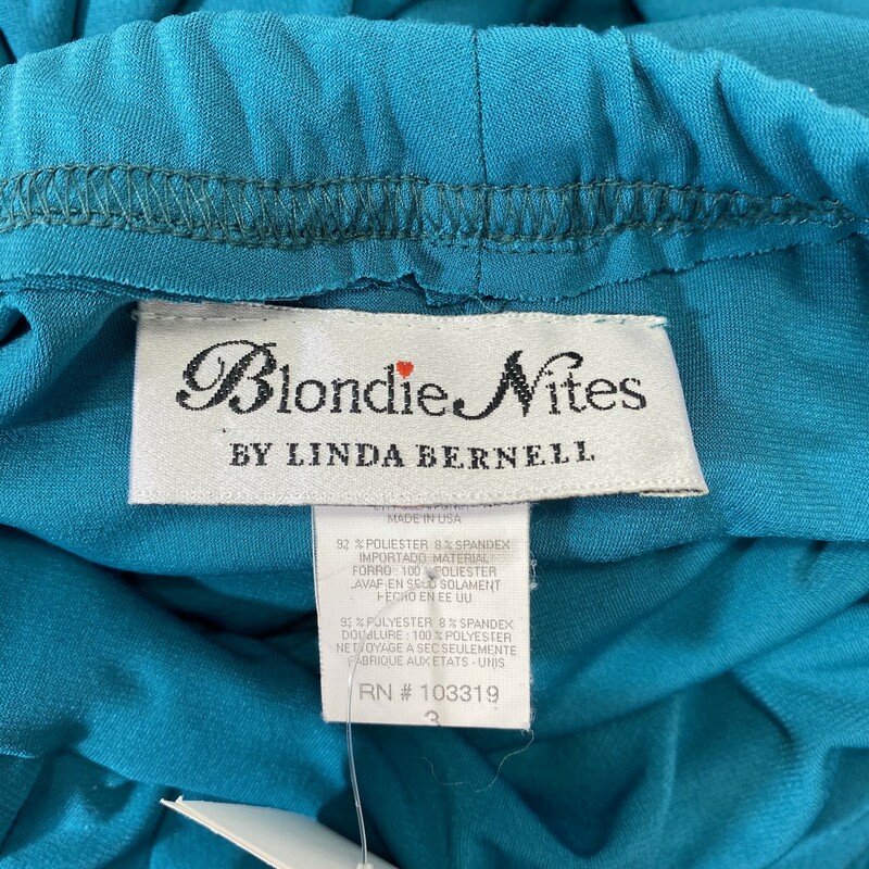 120-024 Blondie Nites, Blue, Size: 3 knee-lenght Dress w/rhinestones polyester/spandex