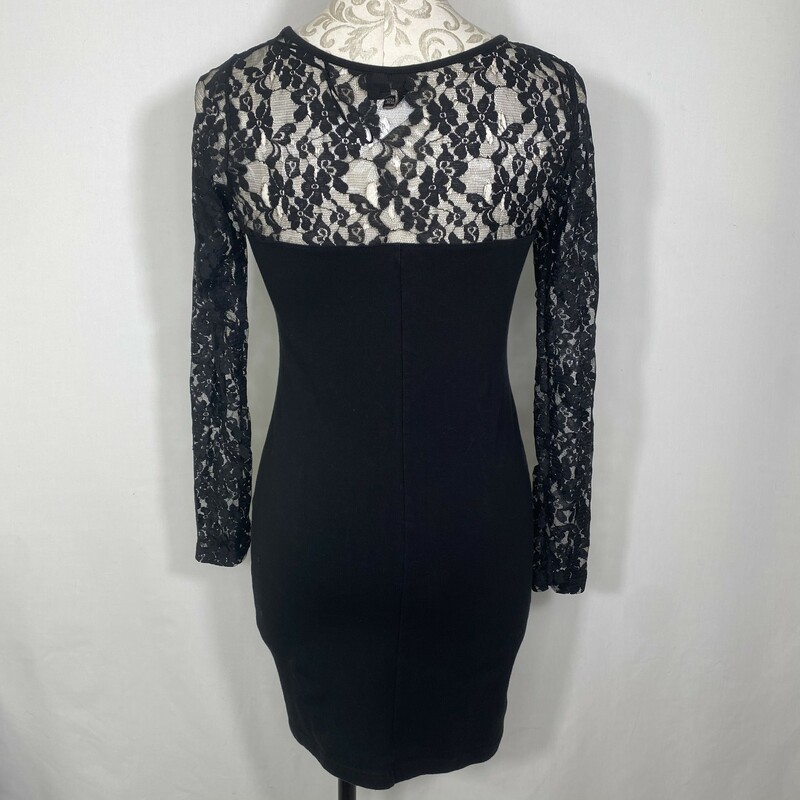 120-031 H&m, Black, Size: 10 basic Black Dress w/ lace arms cotton