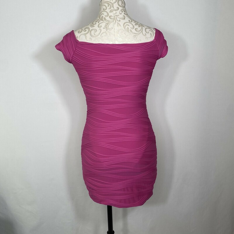 125-046 Wer Seal, Pink, Size: Medium off the shoulder pink textured tght dress 93% polyester 7% spandex  good