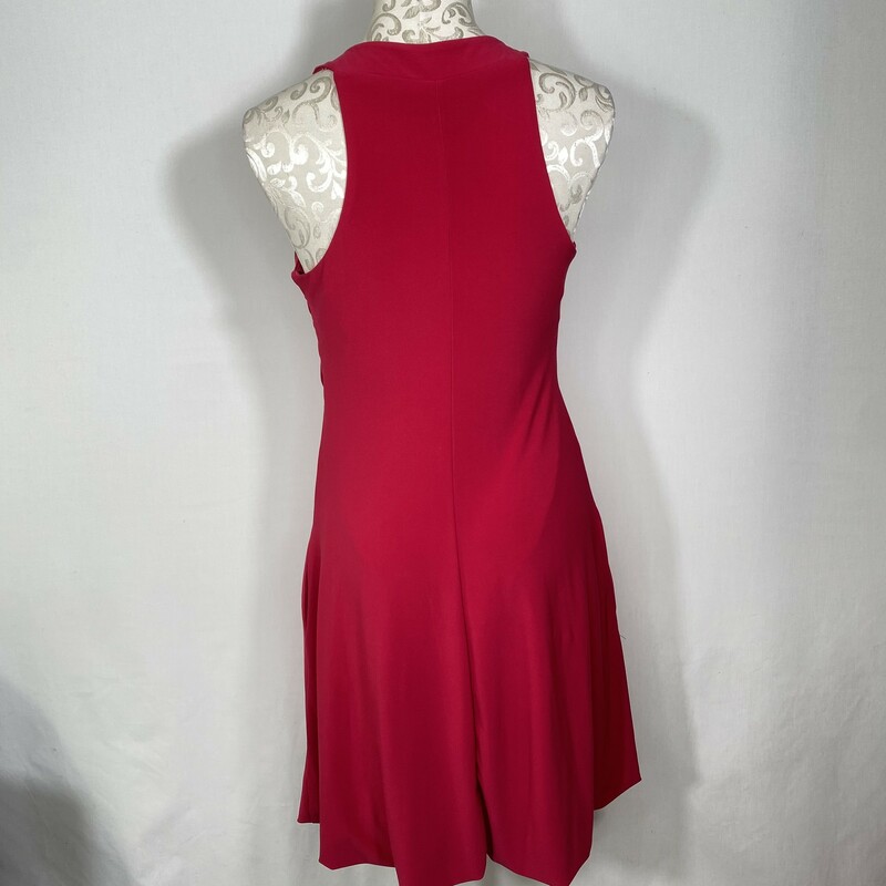 120-025 Bisou Bisou, Red, Size: 8 Beautiful red Dress with neck embellishments polyester/spandex