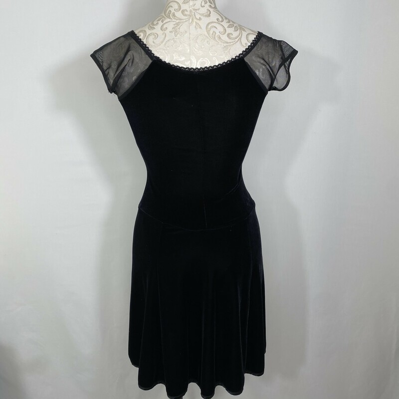 121-023 My Michelle, Black, Size: Small Black Velvet Knee- Length Dress Polyester