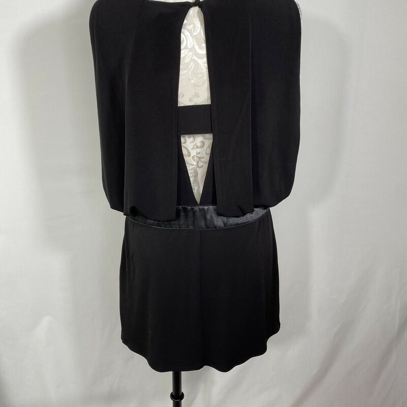125-047 Cache, Black, Size: 8 tank top flowy top dress with diamond belt 95% polyester 5% spandex  good