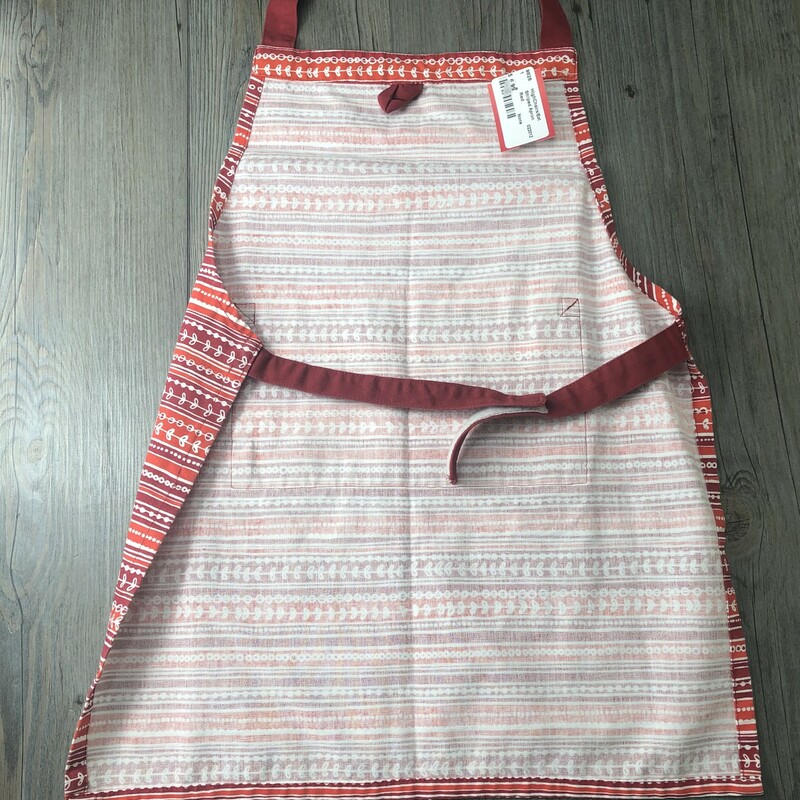 Striped Apron, Red
