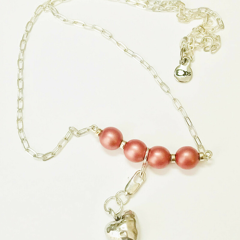 Karly Ne0016-pr 16, Powder R, Size: Necklace
Sterling Silver Accessories-8mm. Swarovski Pearls-Charms Sets: Depending on Selected Set could be  Sterling Silver or Silver Plated-Chain Length: 16