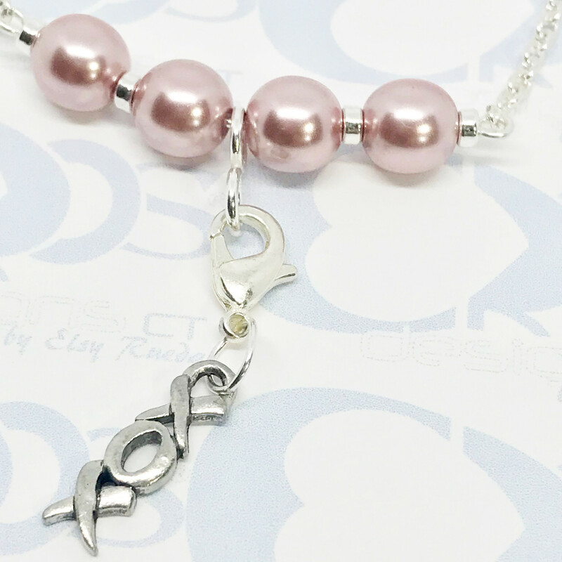 Karly Ne0016-dr 16, Dusty Ro, Size: Necklace
Sterling Silver Accessories-8mm. Czech Pearls-Charms Sets: Depending on Selected Set could be  Sterling Silver or Silver Plated-Chain Length: 16