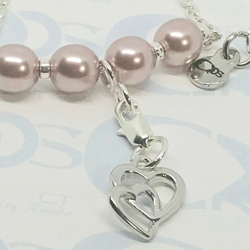 Karly Ne0016-dr 16, Dusty Ro, Size: Necklace<br />
Sterling Silver Accessories-8mm. Czech Pearls-Charms Sets: Depending on Selected Set could be  Sterling Silver or Silver Plated-Chain Length: 16