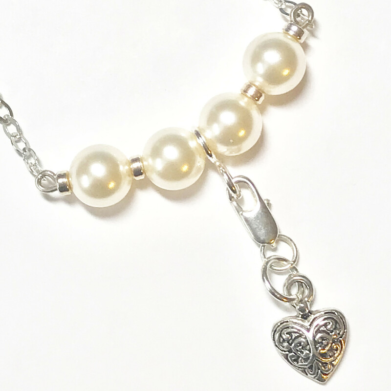 Karly Ne0016-c 16, Cream, Size: Necklace
Sterling Silver Accessories-8mm. Swarovski Pearls-Charms Sets: Depending on Selected Set could be  Sterling Silver or Silver Plated-Chain Length: 16