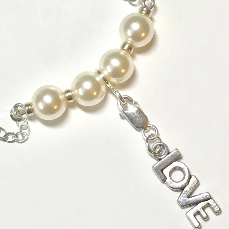 Karly Ne0016-c 16, Cream, Size: Necklace
Sterling Silver Accessories-8mm. Swarovski Pearls-Charms Sets: Depending on Selected Set could be  Sterling Silver or Silver Plated-Chain Length: 16