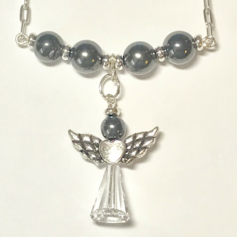 Anglg-sne-001 Ne0039-bl-c, Mystic B, Size: Necklace
4/8mm Swar. Pearls - 12 Swar.Artemis Crystals - Silver Plated Accessories