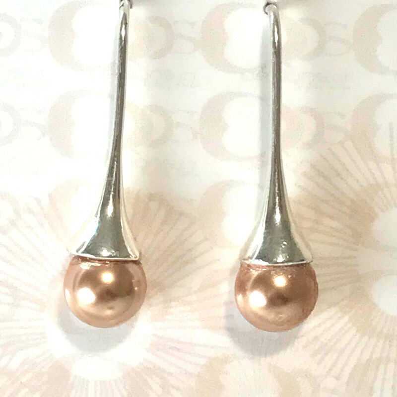 Espl-004 Ea0022-rg, Rose Gol, Size: Earrings
8mm Swarovski Pearls-Silver Plated EarHook