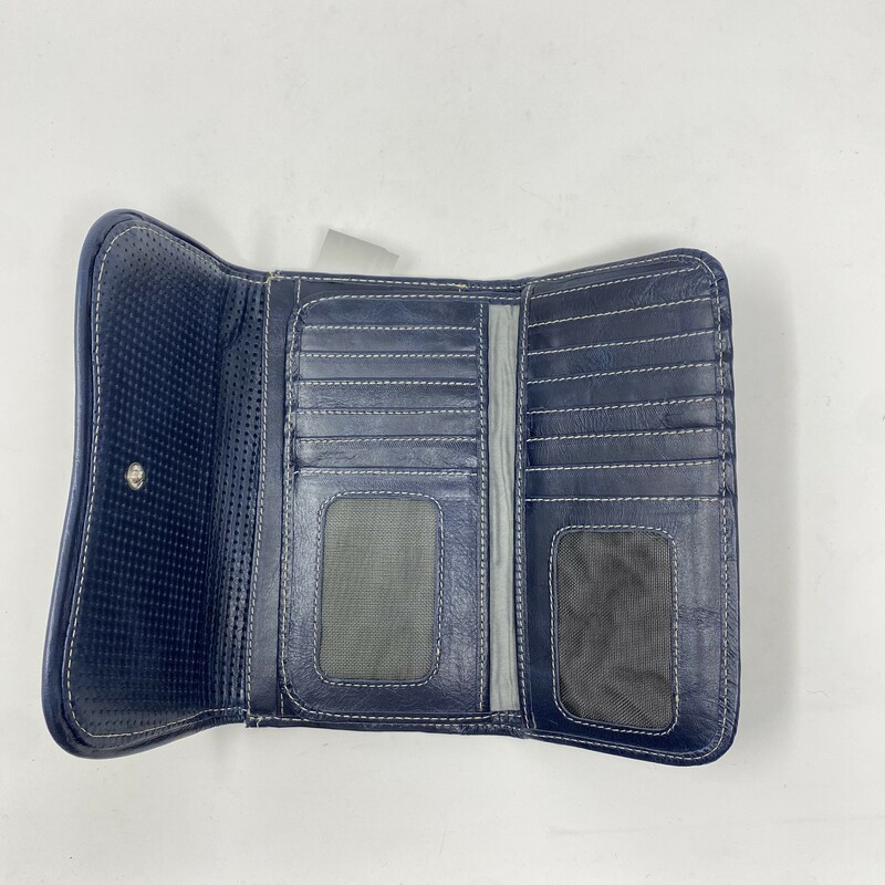Arte Kuna Colombia Patter, Blue, Size: Wallets trifold wallet leather inside fabric patterned outside