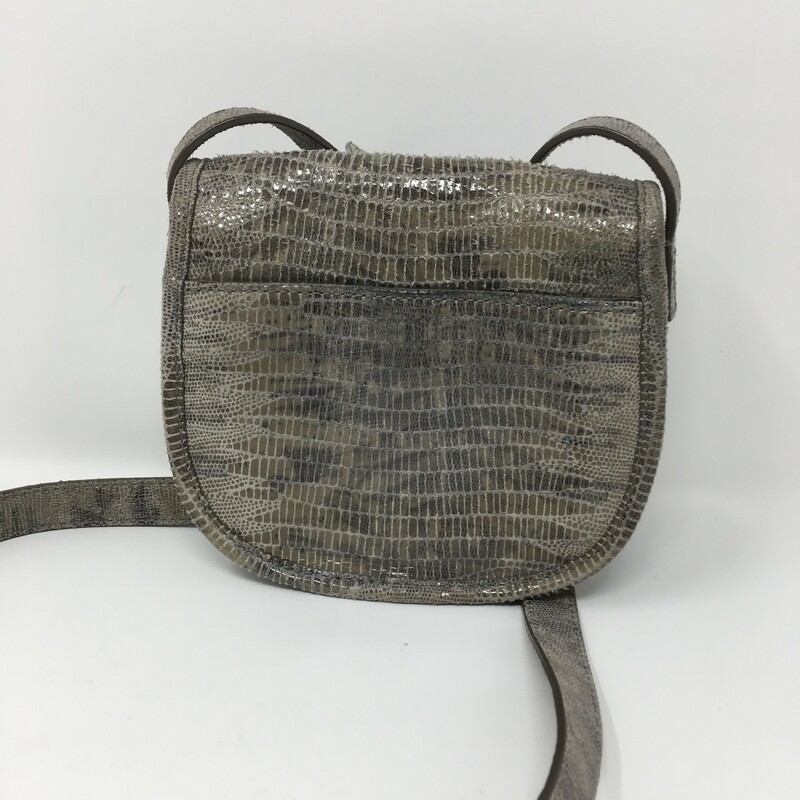 Michael Kors Reptile Skin, Grey, Size: Designer B small bag with silver detailing