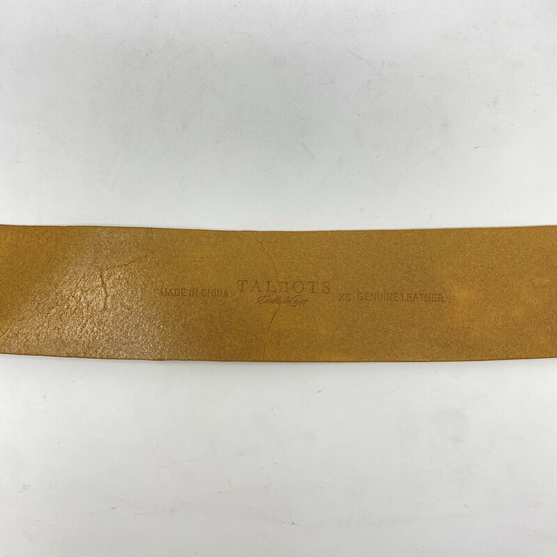 Talbots Thick Leather Bel, Tan, Size: Belts Size XS genuine leather gold loop