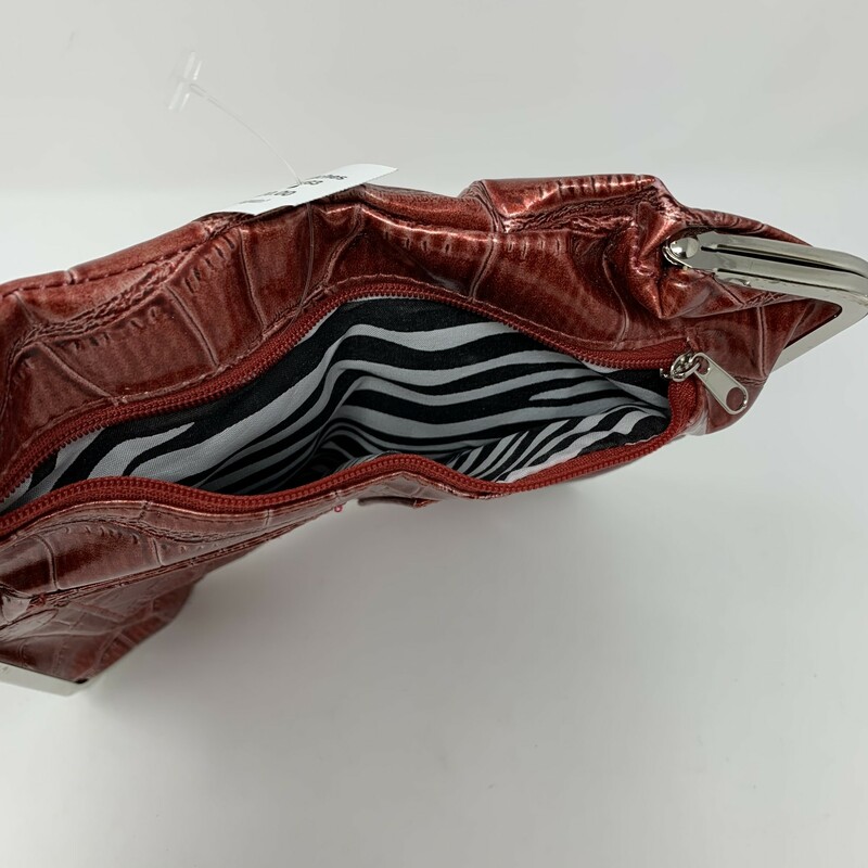 Braciano Reptile Skin Clu, Red, Size: Clutches zebra print in the inside