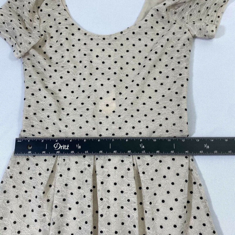 103-001 Pins And Needles, Tan, Size: XS Tan Lacy Dress With Black Polka Dots x  Like New