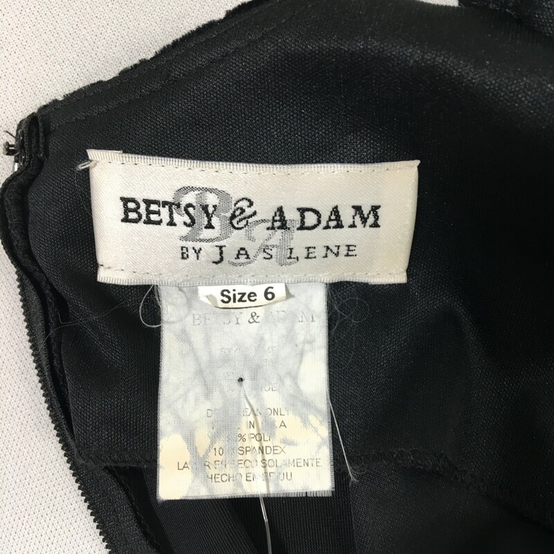 120-011 Betsy&adam, Black, Size: 6 Black velvet Dress polyester/spandex  x