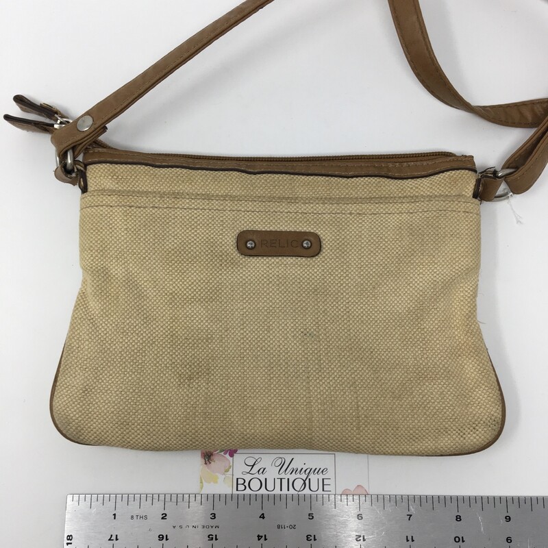 100-1128 Relic, Tan, Size: Mini Bags tan small bag with different colors and flower pattern on the front no tag  good condition