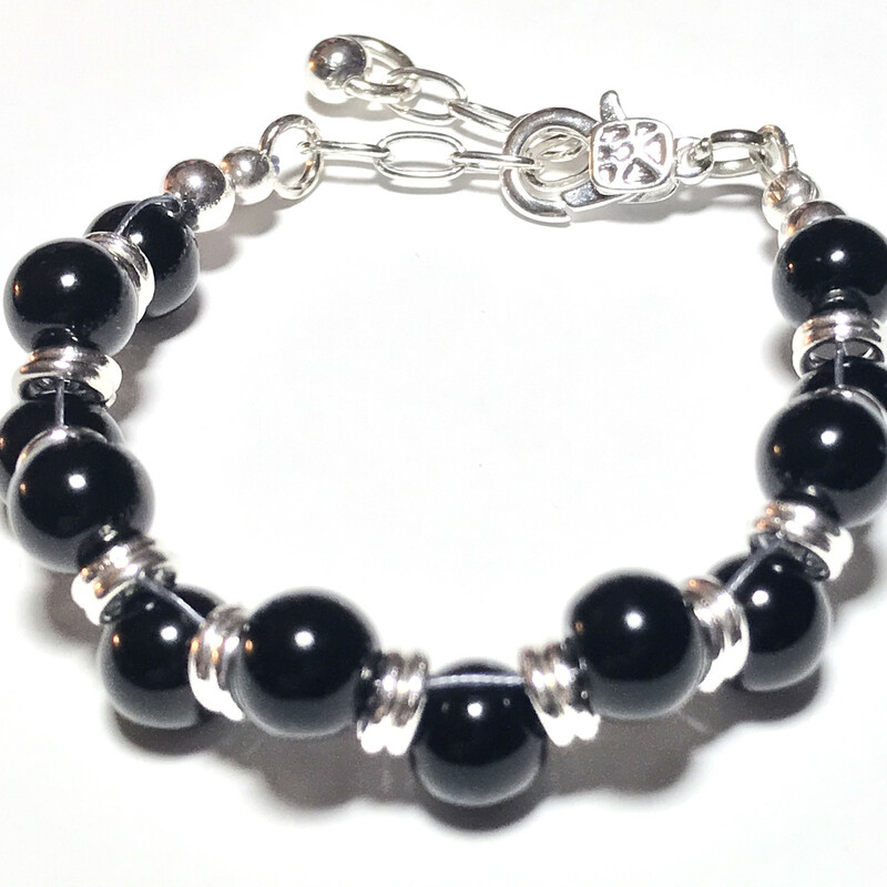 Marby-s Br0016-bl 6, Black, Size: Bracelet
8mm Czech Crystal Beads-Silver Plated Accessories