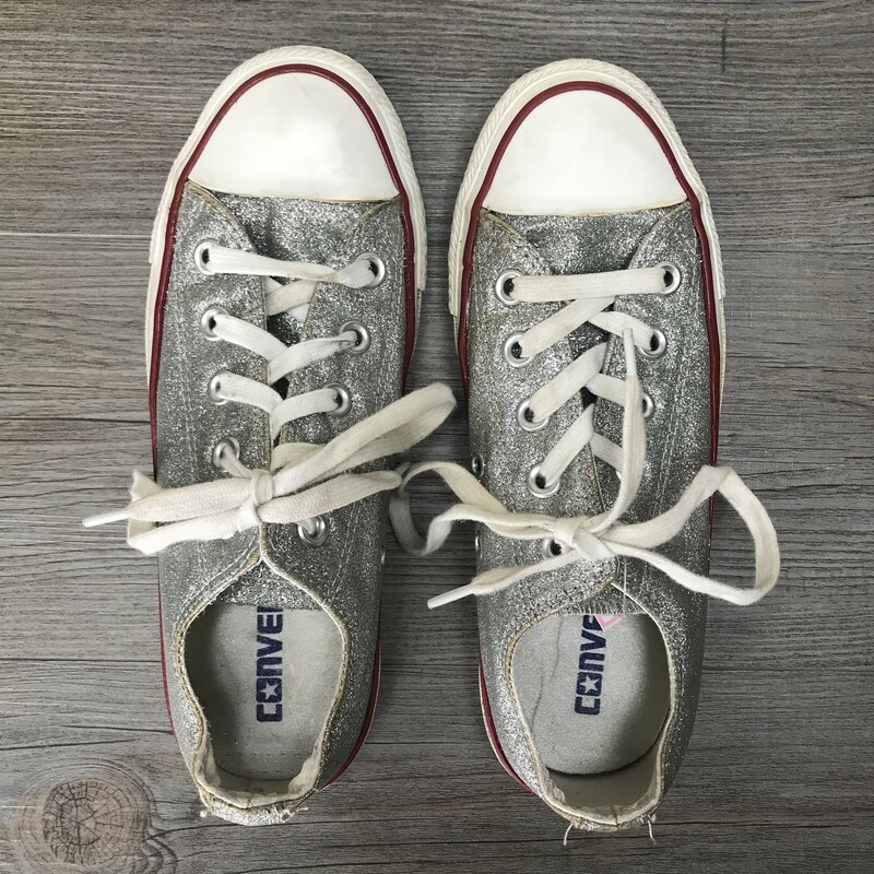Converse Lace Up Glitter, Silver, Size: 5.5<br />
US 5.5 WOMEN
