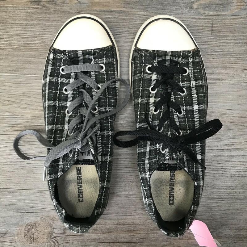 Converse Lace Up Sneaker, Plaid, Size: 5Y