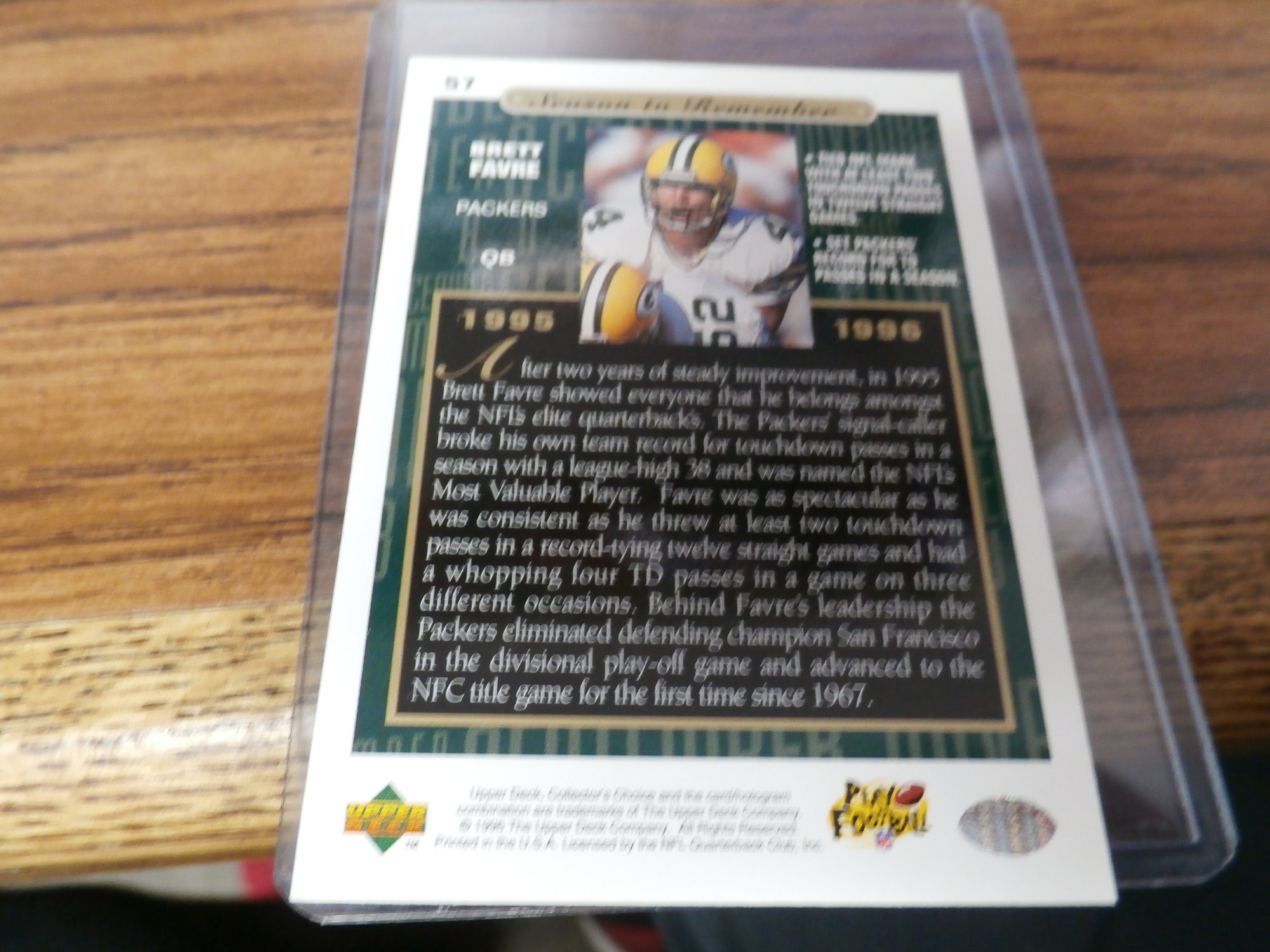 Brett Favre 1991 Fleer Rookie Card #283