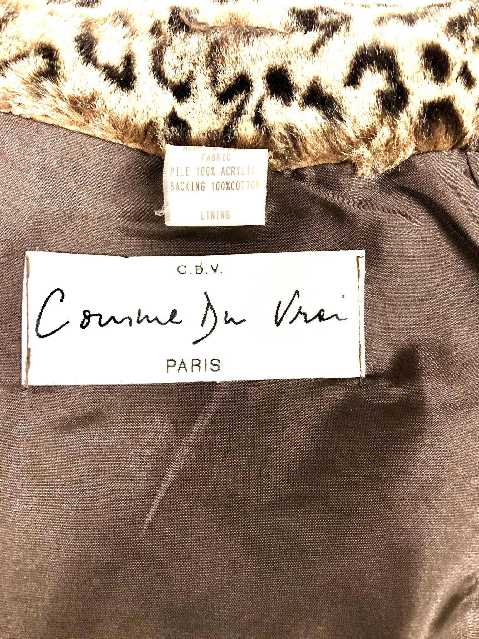 Paris, France, Detail, Fur Coat with slogan, on Display, interior