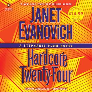 Hardcore Twenty-Four
(Stephanie Plum #24)
by Janet Evanovich (Goodreads Author), Lorelei King

Janet Evanovich’s #1 New York Times bestselling sensation Stephanie Plum returns in her twenty-fourth thriller as mutilated corpses litter the streets of New Jersey...

Trouble comes in bunches for Stephanie Plum. First, professional grave robber and semi-professional loon, Simon Diggery, won’t let her take him in until she agrees to care for his boa constrictor, Ethel. Stephanie’s main qualification for babysitting an extremely large snake is that she owns a stun gun—whether that’s for use on the wandering serpent or the petrified neighbors remains to be seen.

Events take a dark turn when headless bodies start appearing across town. At first, it’s just corpses from a funeral home and the morgue that have had the heads removed. But when a homeless man is murdered and dumped behind a church Stephanie knows that she’s the only one with a prayer of catching this killer.

If all that’s not enough, Diesel’s back in town. The 6-foot-tall, blonde-haired hunk is a man who accepts no limits—that includes locked doors, closed windows and underwear. Trenton’s hottest cop, Joe Morelli isn’t pleased at this unexpected arrival nor is Ranger, the high-powered security consultant who has his own plans for Stephanie.

As usual Jersey’s favorite bounty hunter is stuck in the middle with more questions than answers. What’s the deal with Grandma Mazur’s latest online paramour? Who is behind the startling epidemic of mutilated corpses? And is the enigmatic Diesel’s sudden appearance a coincidence or the cause of recent deadly events?