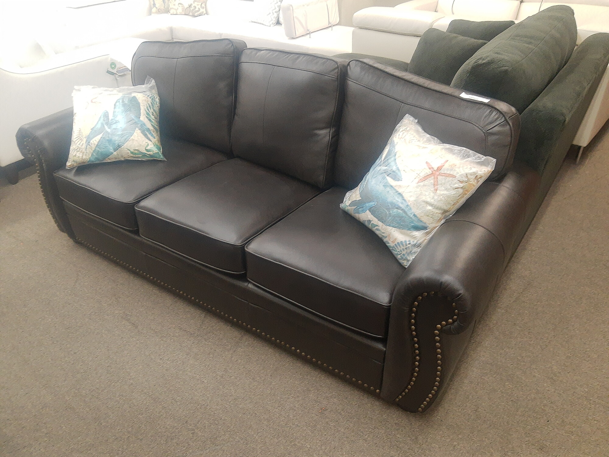 Brown Leather Sofa,