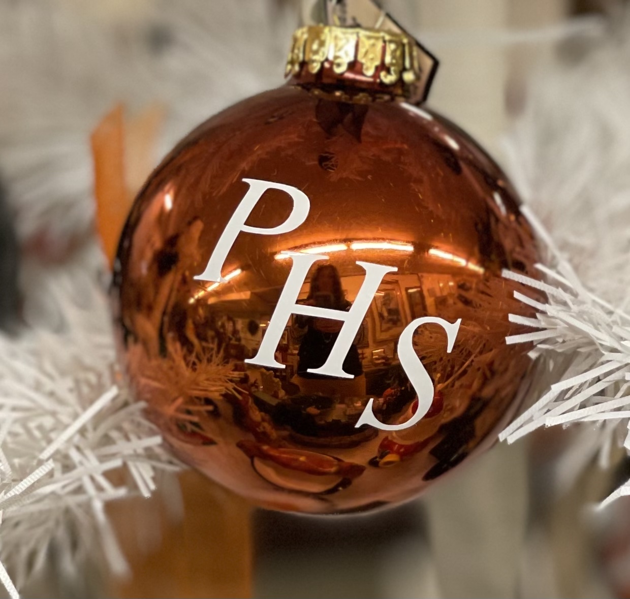 PHS Christmas Ornament
PHS in white on one side and the Panther paw on the other!
Orange
Size: Standard