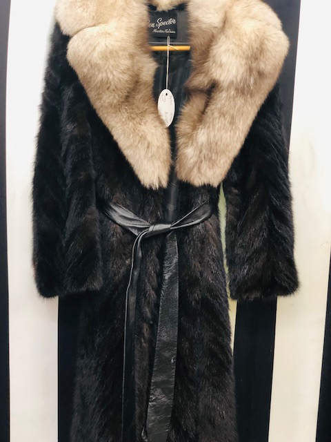 Mink W/ Fox Long Coat, Anml Prt, Size: M
