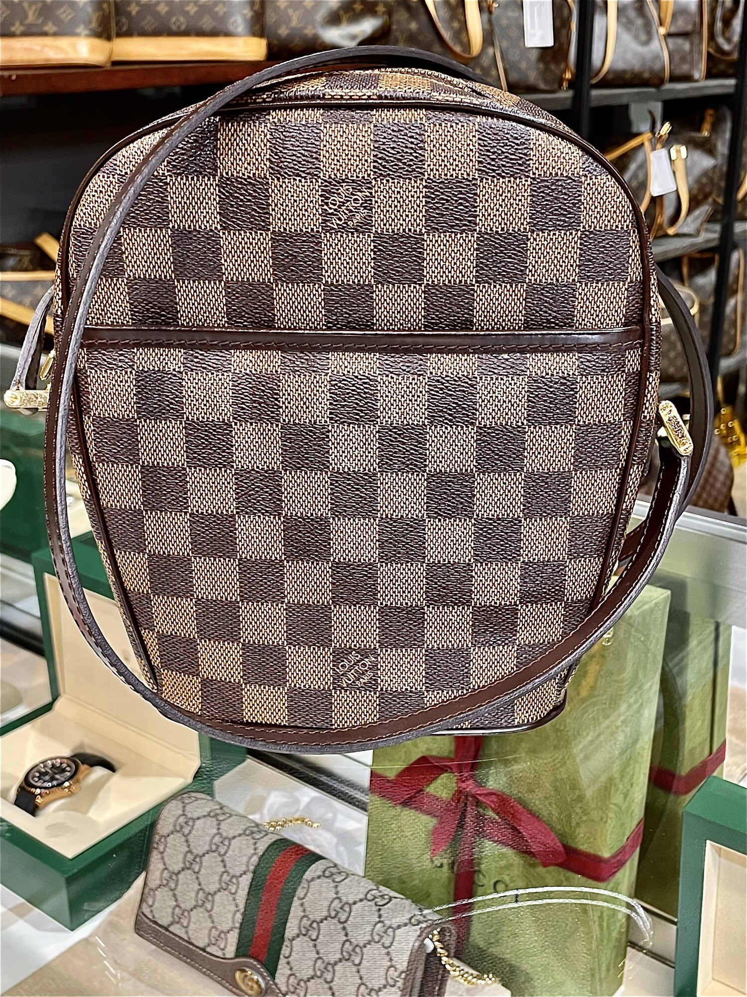 Louis Vuitton Ipanema GM Damier Ebene Shoulder Bag