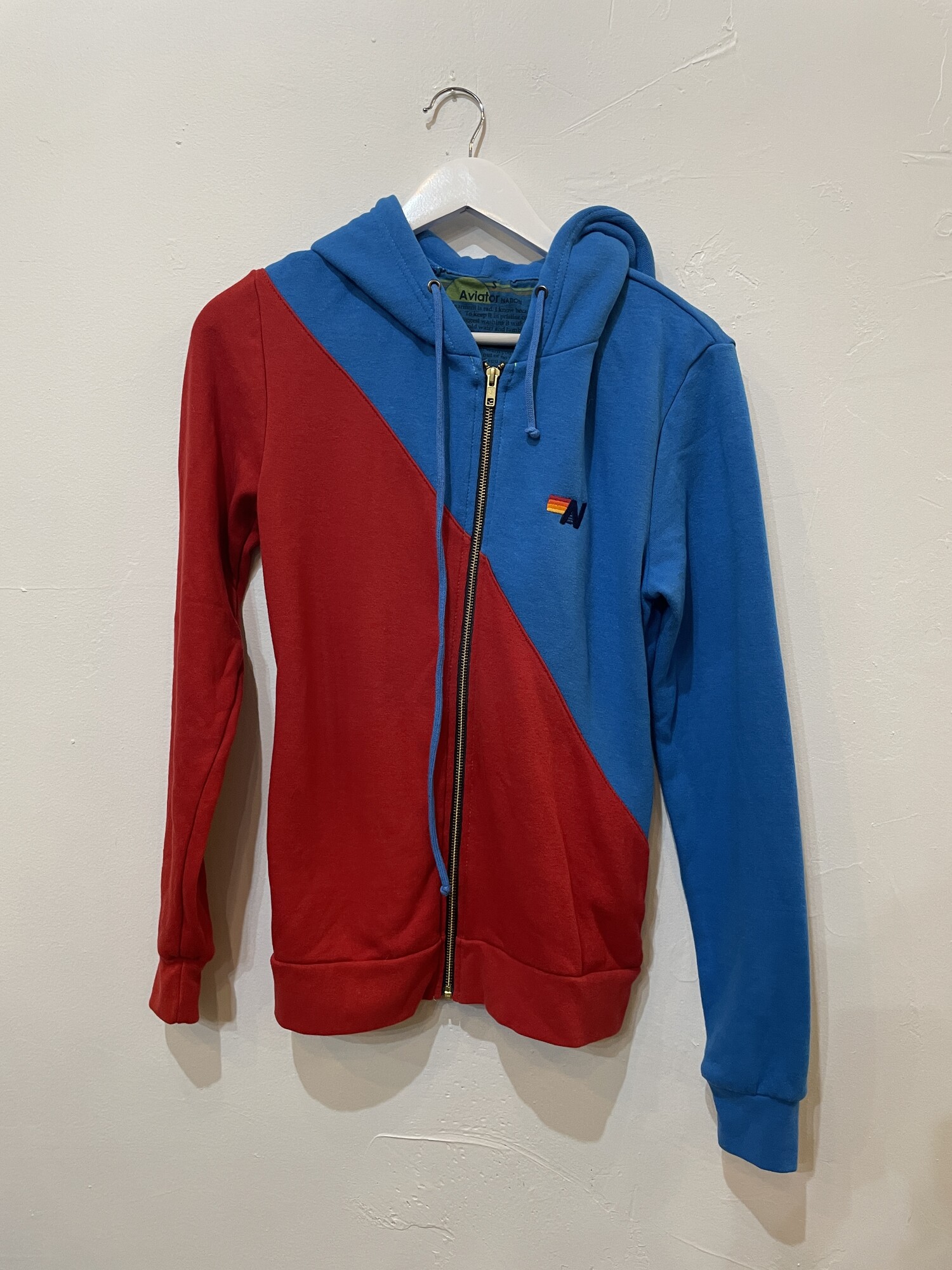 Aviator Nation Zip Hoodie<br />
Red, Blue<br />
small