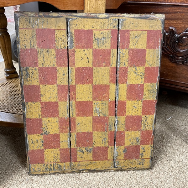 Vintage Folk Art Checkerboard, Size: 14x17