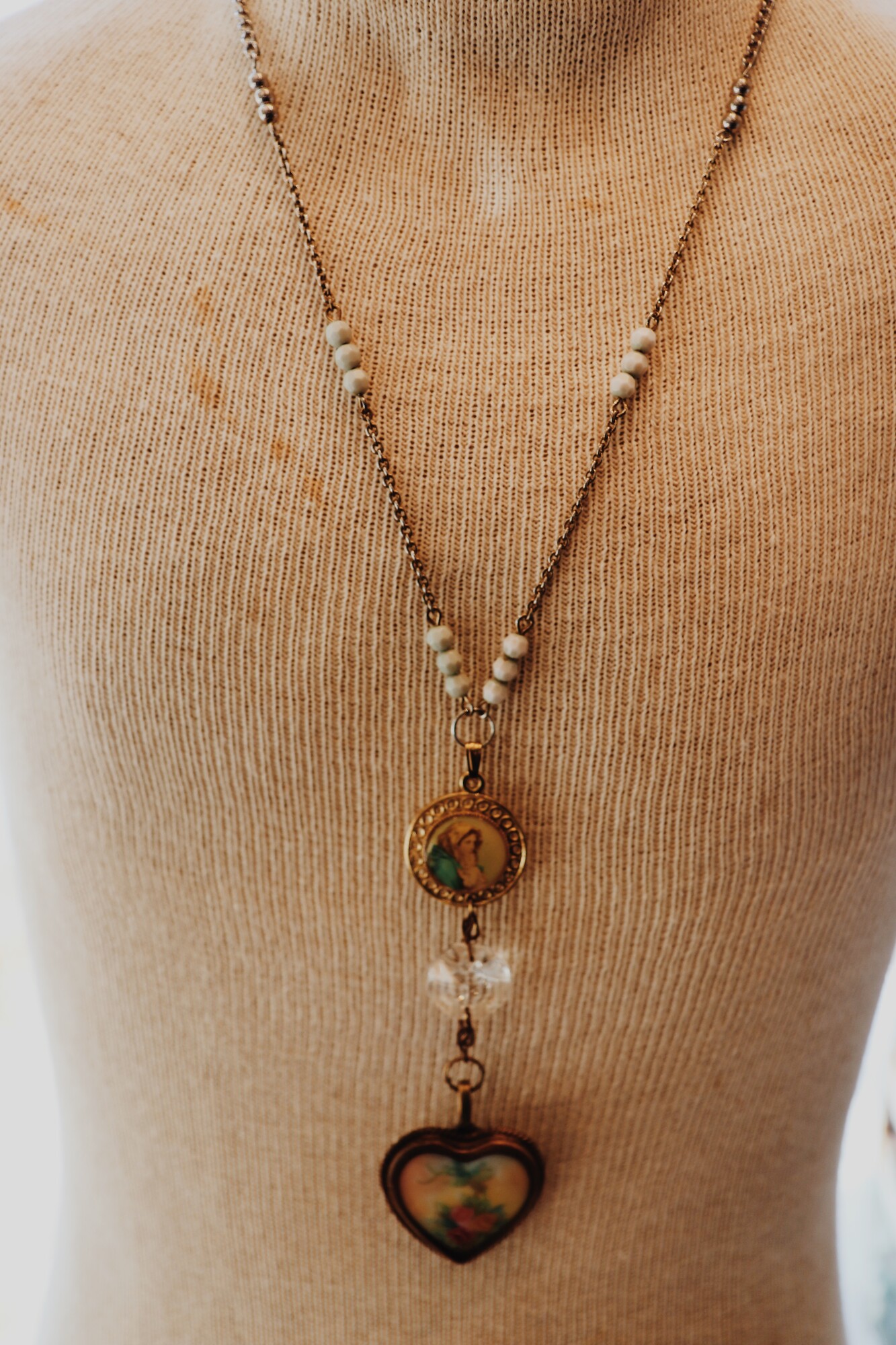 This necklace from Kelli Hawk Designs was handmade with love! It is a collaboration of multiple vintage pieces to form one lovely, dainty necklace!
Chain: 21.5 inches