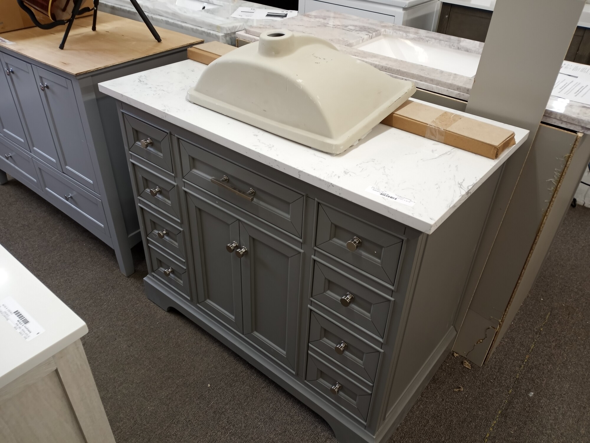42 Inch Vanity Grey must mount your own included sink.
