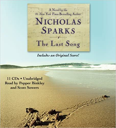 Audio
The Last Song
by Nicholas Sparks  (Author), Pepper Binkley (Reader), Scott Sowers (Reader)

From the author of A Walk to Remember comes a moving tale of redemption and first love when a rebellious teenager decides to spend the summer with her estranged father in a North Carolina beach town.

Seventeen year old Veronica Ronnie Miller's life was turned upside-down when her parents divorced and her father moved from New York City to Wilmington, North Carolina. Three years later, she remains angry and alienated from her parents, especially her father...until her mother decides it would be in everyone's best interest if she spent the summer in Wilmington with him. Ronnie's father, a former concert pianist and teacher, is living a quiet life in the beach town, immersed in creating a work of art that will become the centerpiece of a local church.

The tale that unfolds is an unforgettable story of love on many levels--first love, love between parents and children -- that demonstrates, as only a Nicholas Sparks novel can, the many ways that love can break our hearts . . . and heal them.