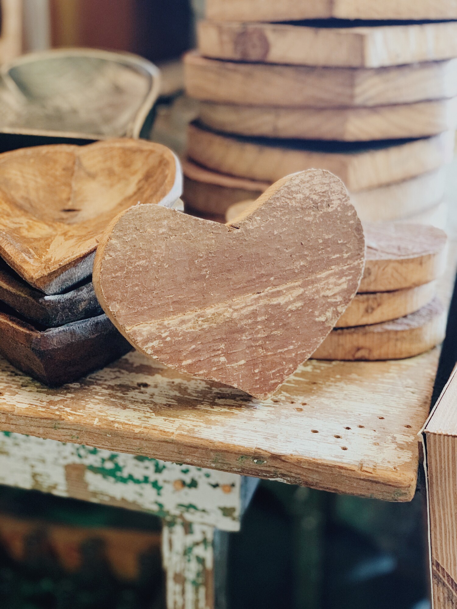 These adorable wooden hearts measure 6.5 inches wide and 5 inches tall!
