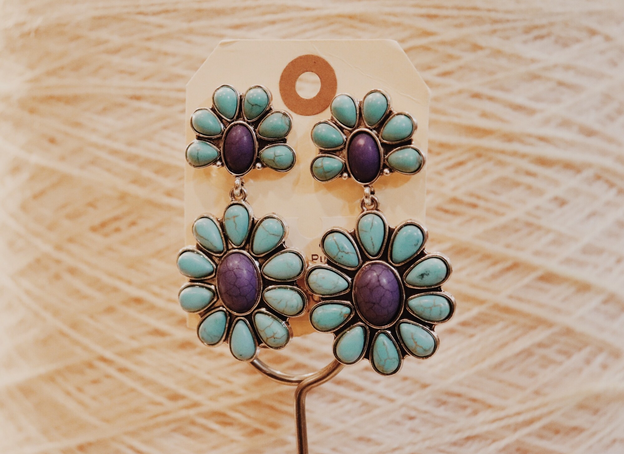 These fun earrings measure 2.5 inches long!