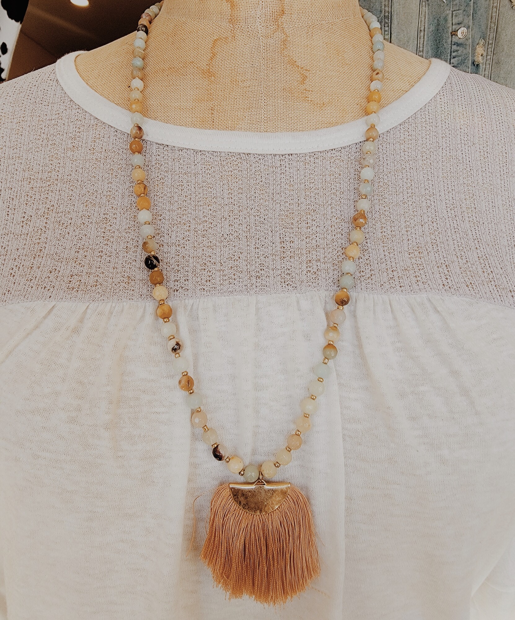 This adorable necklace is on a 28 inch beaded strand with a 3 inch extender!