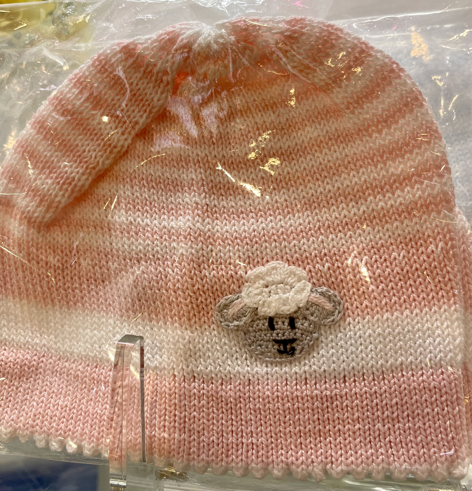 Lamb Baby Hat, Pink, Size: None