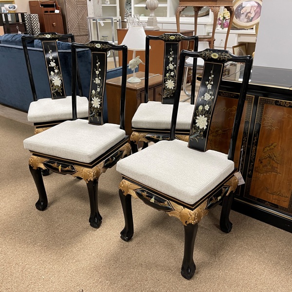 Chinoiserie Side Chairs, Set/4