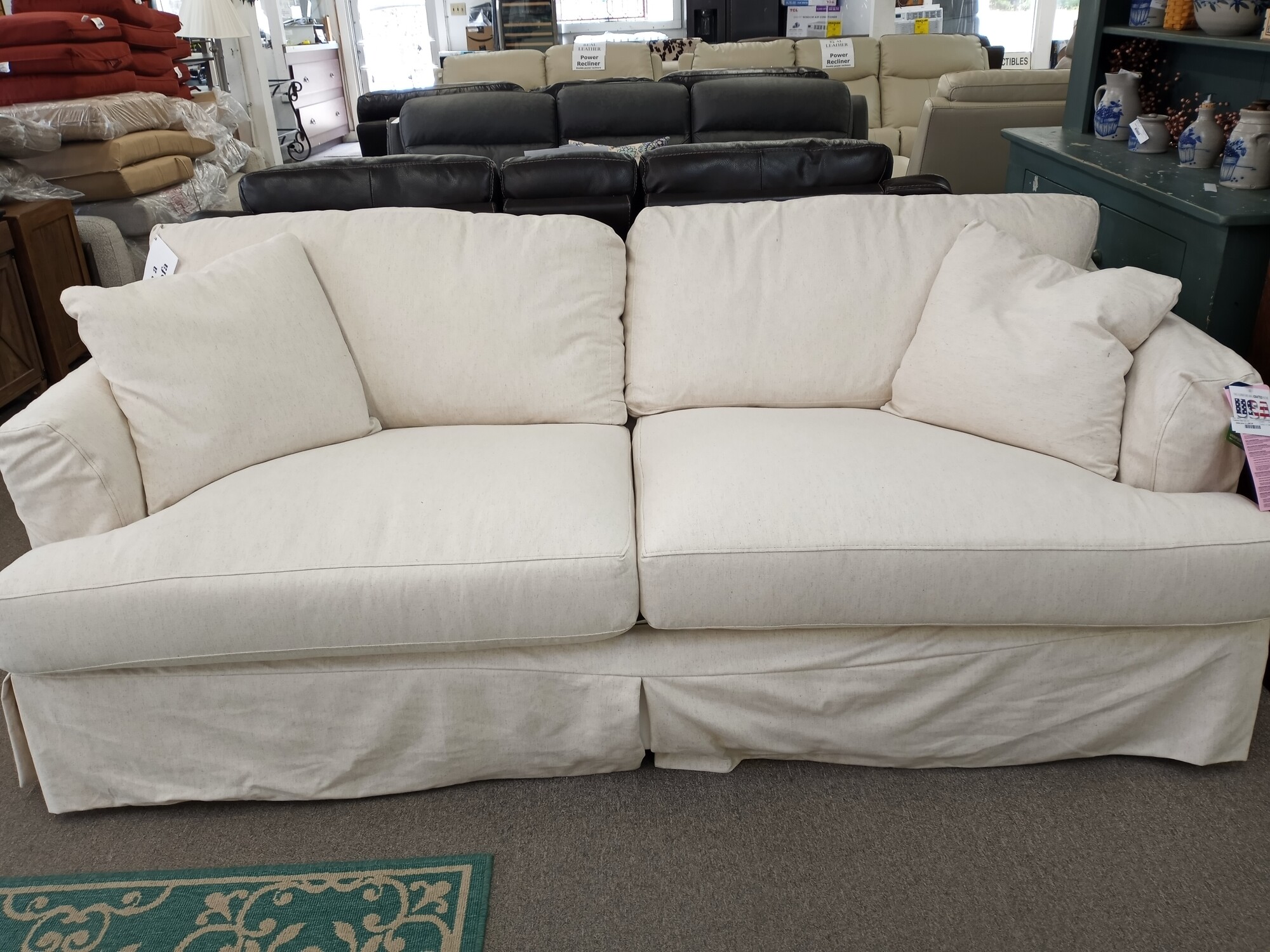 Klaussner Sleep Sofa 2K Plus retail!
Linen style slip cover Down cushions