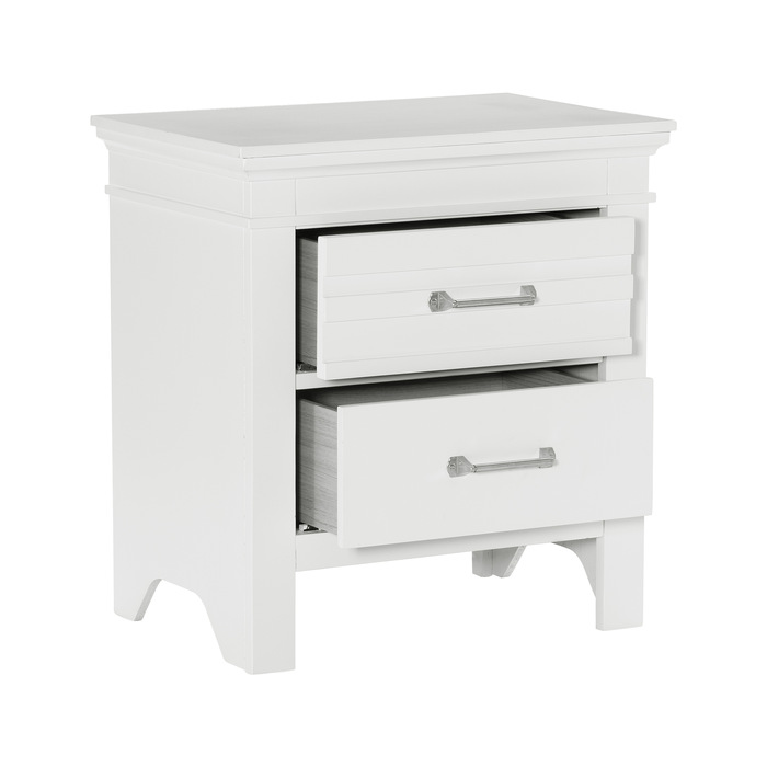 Blaire Farm Nightstand

Items purchased online will ship to our store, drop shipping options may be available.

Please contact us at 509-928-9090 if you have any questions and to check on availablity on items.

This is a new item and one of many pieces we can order from Homelegance, they have a variety of options to choose from.

The transitional styling of the Blaire Farm Collection serves as the perfect complement to the rustic aesthetic that inspired the design. Fixed handle pull hardware fronts the drawers while horizontal accent at the top drawer lends visual contrast. The white finish that covers the night stand lends to a versatile look sure to be a perfect fit in your home.

Overall Dimension: 24 x 16 x 25H

Made of wood and engineered wood
White finish
2 dovetail drawers with metal on metal center glides
Antique Nickel tone bar pulls