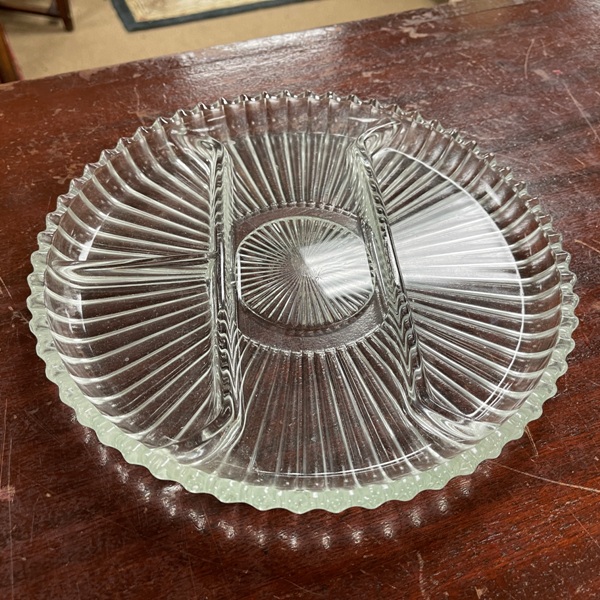 Vintage Pressed Glass Relish Tray, Size: 10 Dia